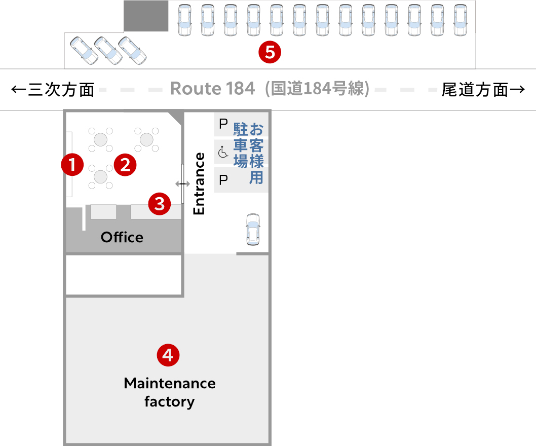 Honda Cars 瀬戸内・世羅店フロアマップ